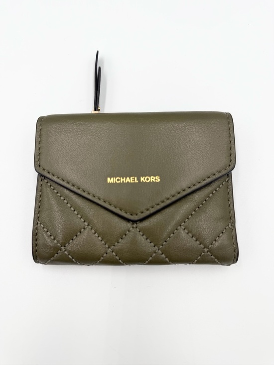 Michael Kors Handbags - Michael Kors Quilted Olive Green Leather Zip Card Wallet